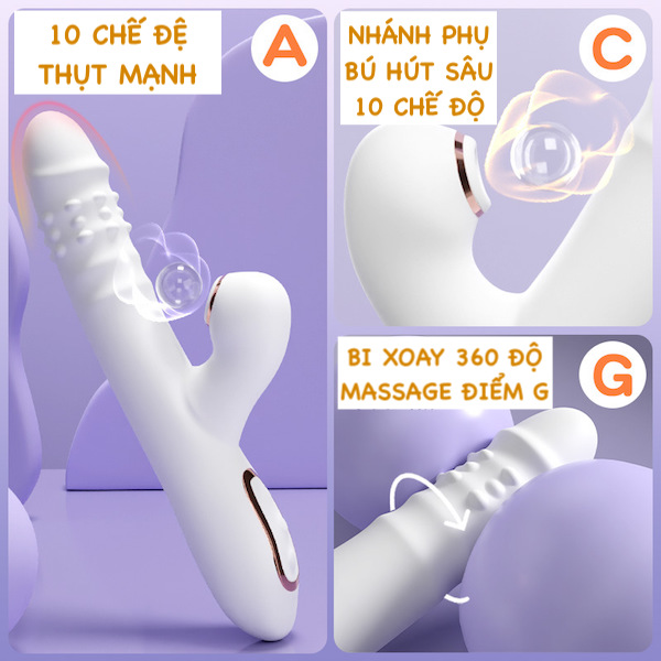 Dương vật giả đa năng rung ngoáy hút cực phê, kích thích tột đỉnh