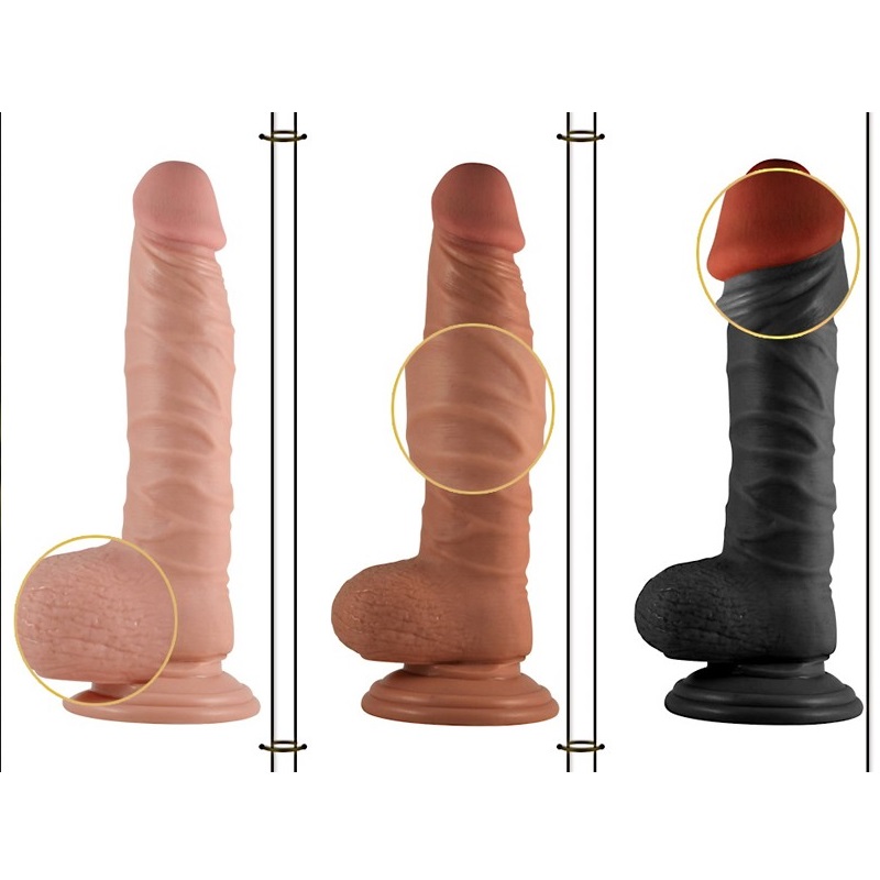 Dương vật silicon gân rung Lovetoy 7.5 inch cao cấp an toàn kích thích điểm G