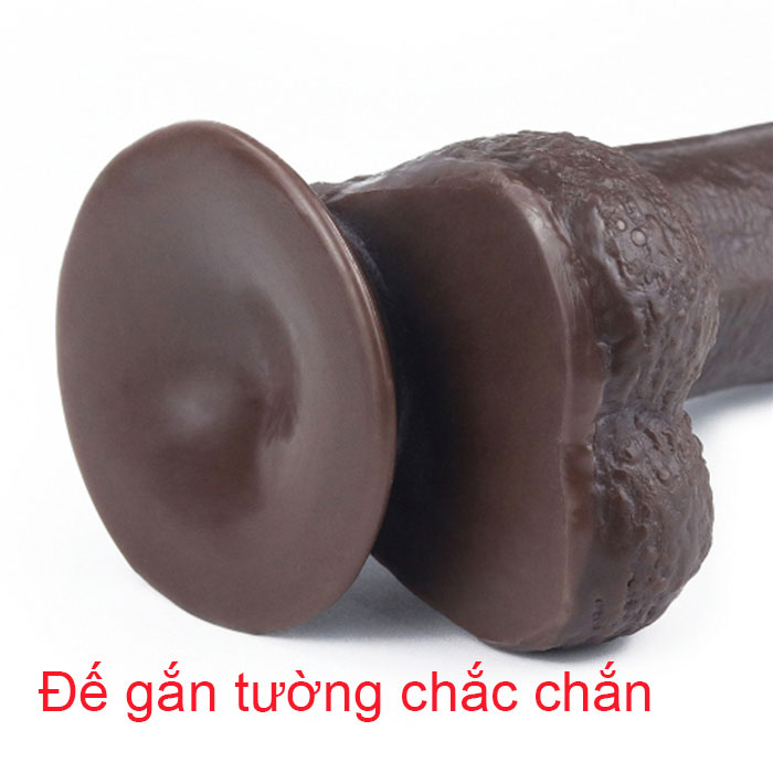 Dương vật giả da đen mềm Lovetoy 7 inch silicon y tế cao cấp an toàn