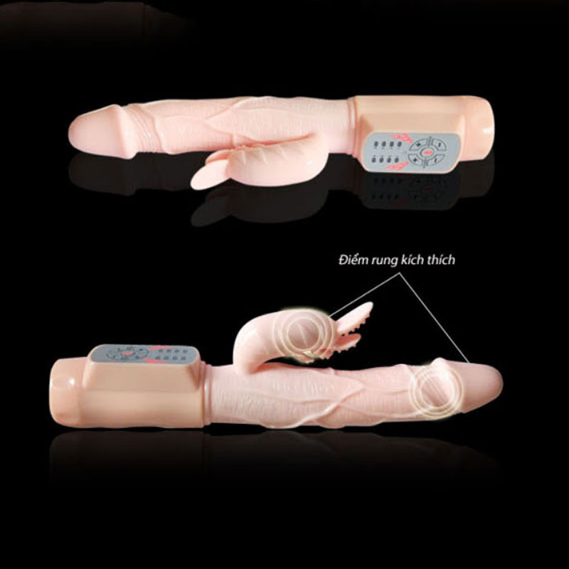 Dương vật rung Fire Bunny mềm mại tỏa nhiệt 4 chế độ sục sướng