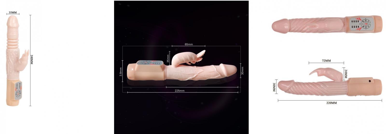 Dương vật rung Fire Bunny mềm mại tỏa nhiệt 4 chế độ sục sướng