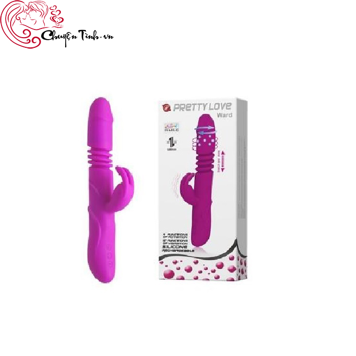 Dương vật rung thụt PrettyLove Ward silicon mềm mịn pin sạc