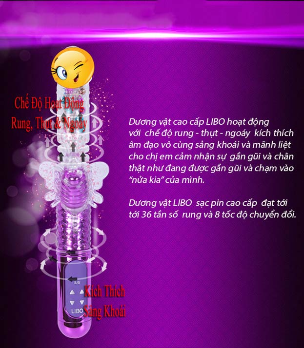 Dương vật rung thụt đa năng Libo cao cấp kích thích mạnh mẽ