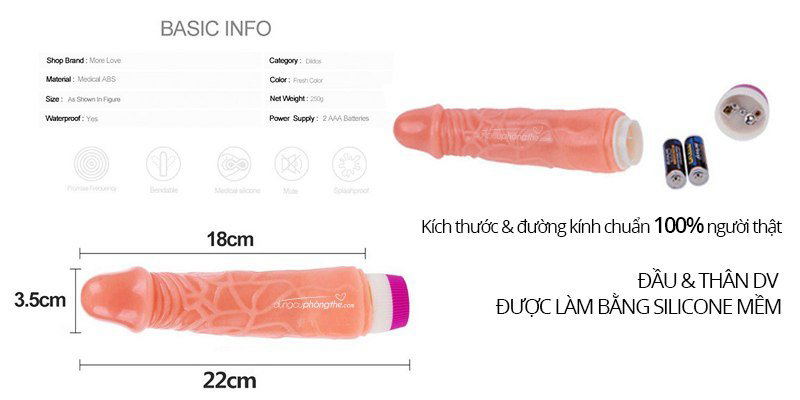 Dương vật giả rung kích thích nữ nhựa cao cấp an toàn y tế