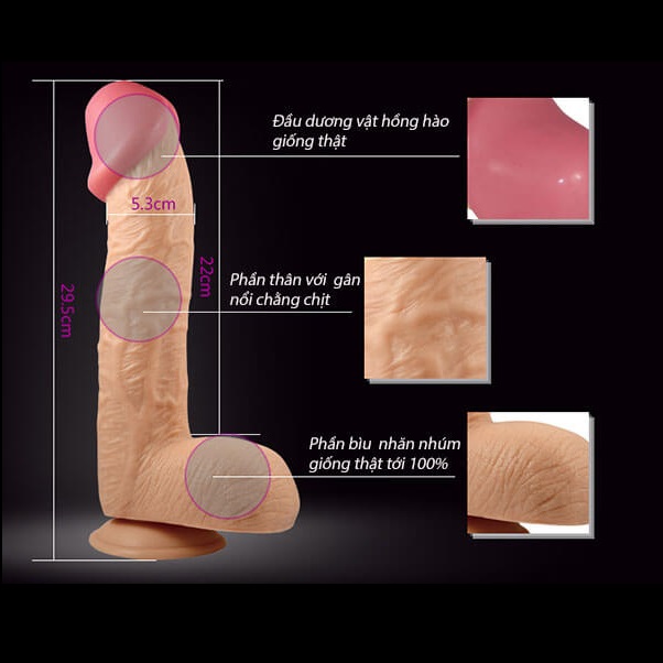 Dương vật siêu khủng LoveToy King size silicon y tế an toàn