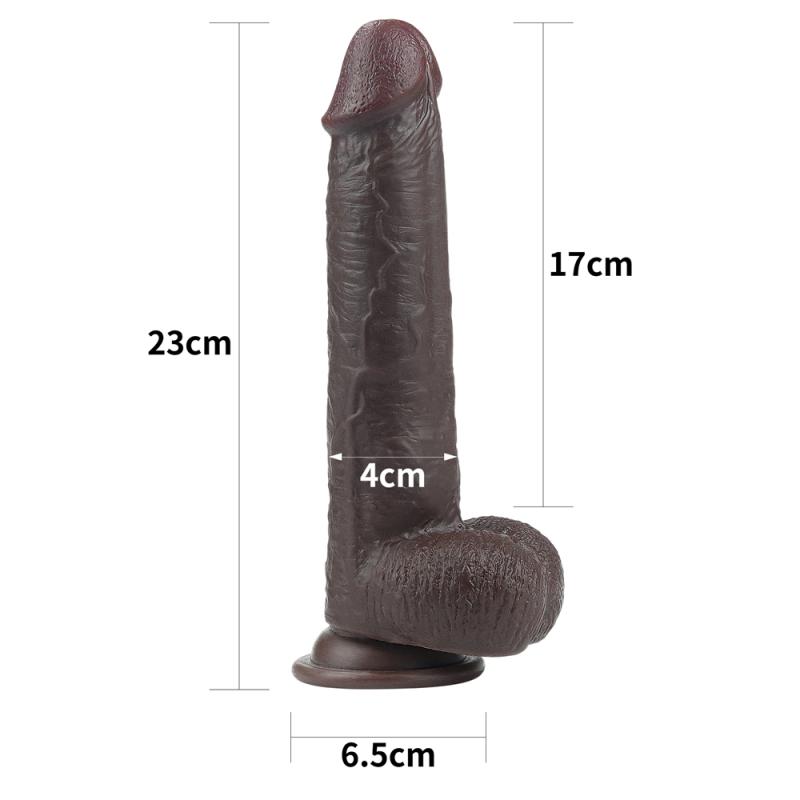Lovetoy dương vật giả da đen 9 inch mềm mại kích thích mạnh