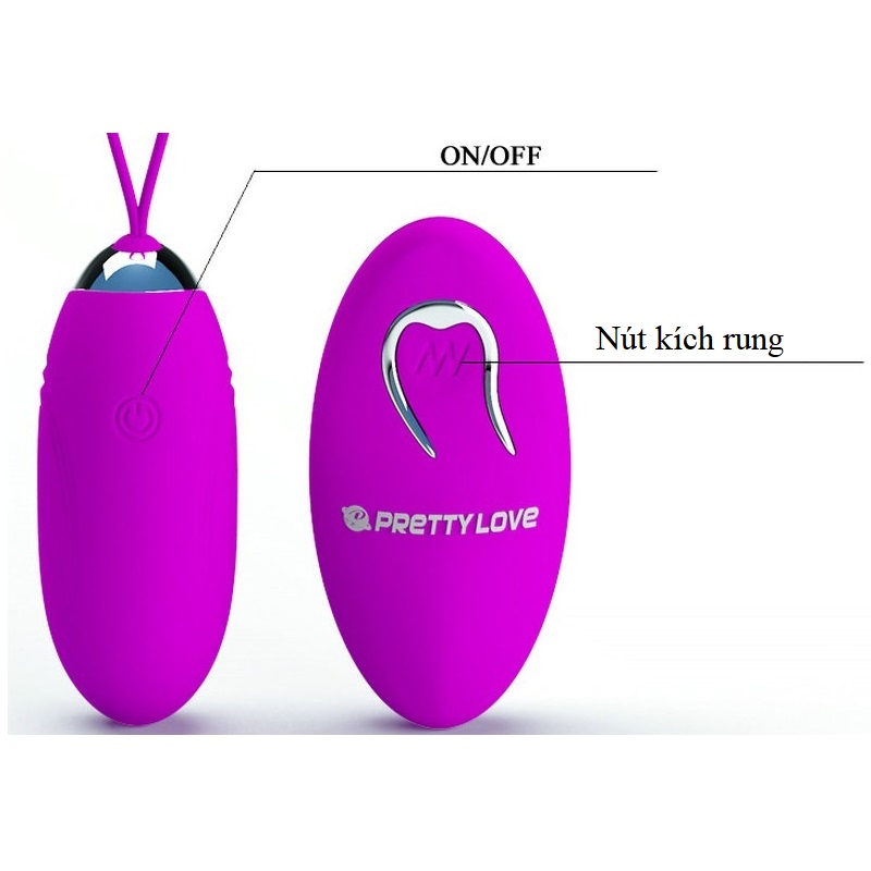 Trứng rung PrettyLove Jenny 12 chế độ rung điểm G pin tiện dụng