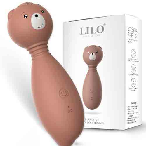 Chày rung massage gấu LiLo silicon 12 chế độ thư giãn kích thích 