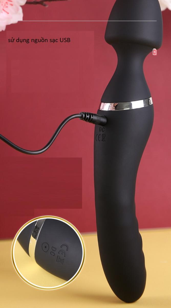 Chày rung 2 đầu A-ONE AIKA silicon cao cấp pin sạc USB thoả mãn