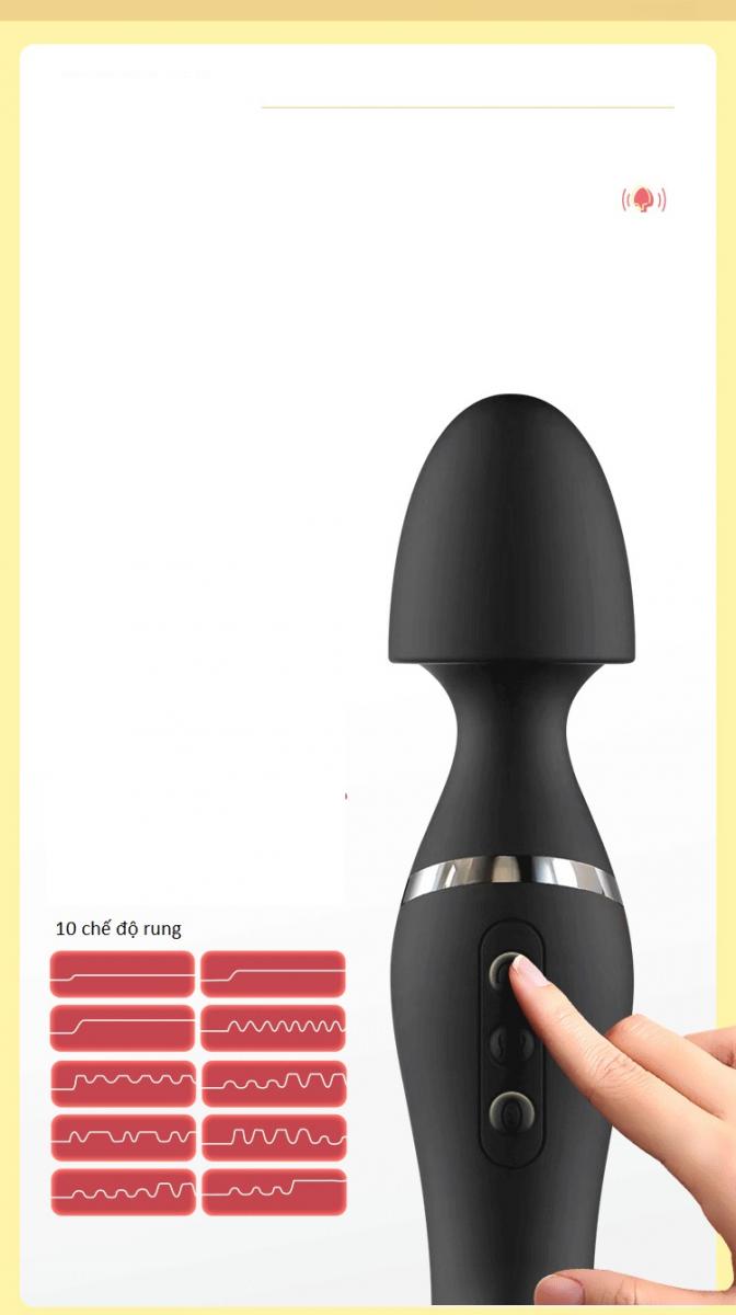 Chày rung 2 đầu A-ONE AIKA silicon cao cấp pin sạc USB thoả mãn