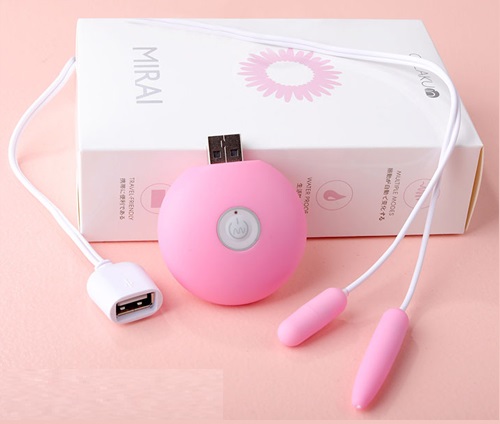 Trứng rung đôi mini Mirai cắm điện USB 7 chế độ rung 