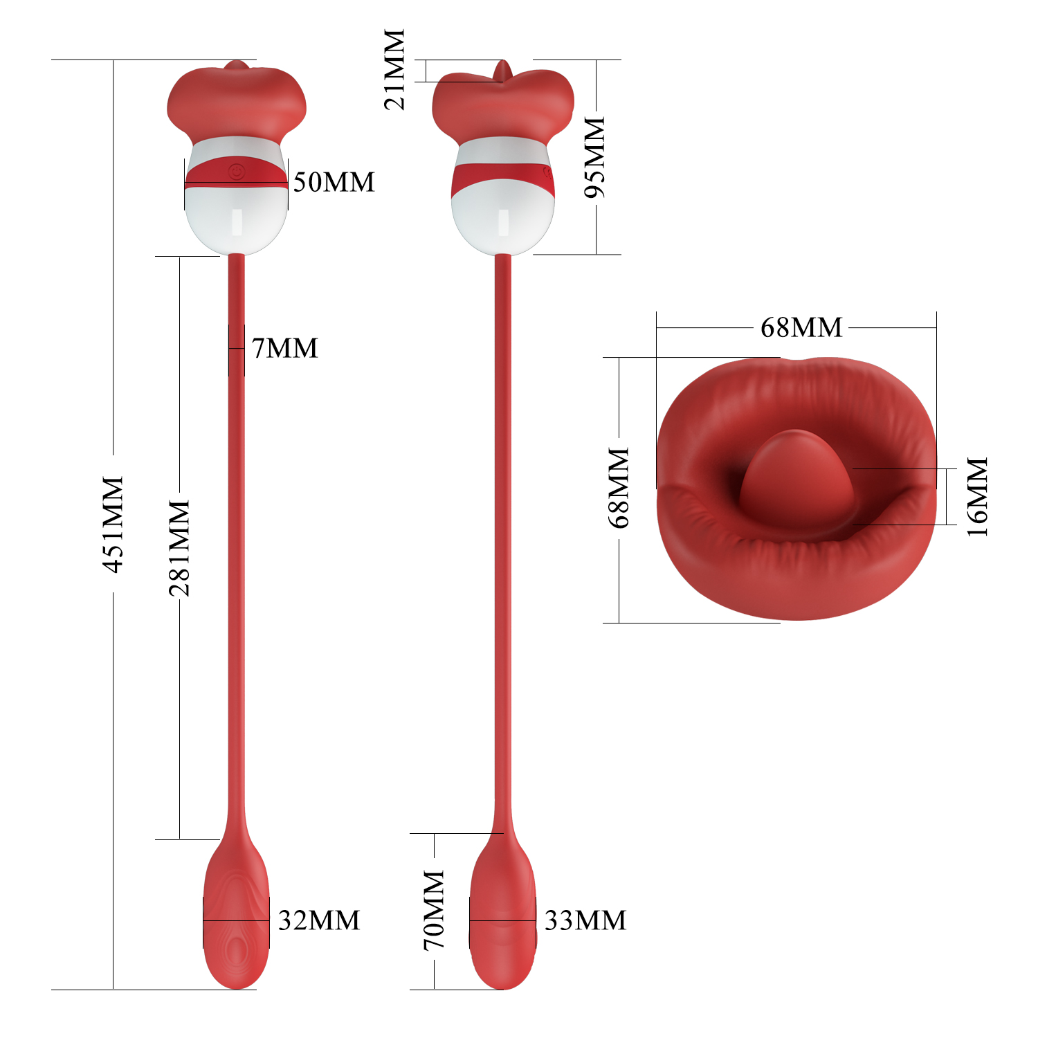 Trứng rung liếm 2 đầu Prettylove silicon kích thích mạnh mẽ đa chức năng