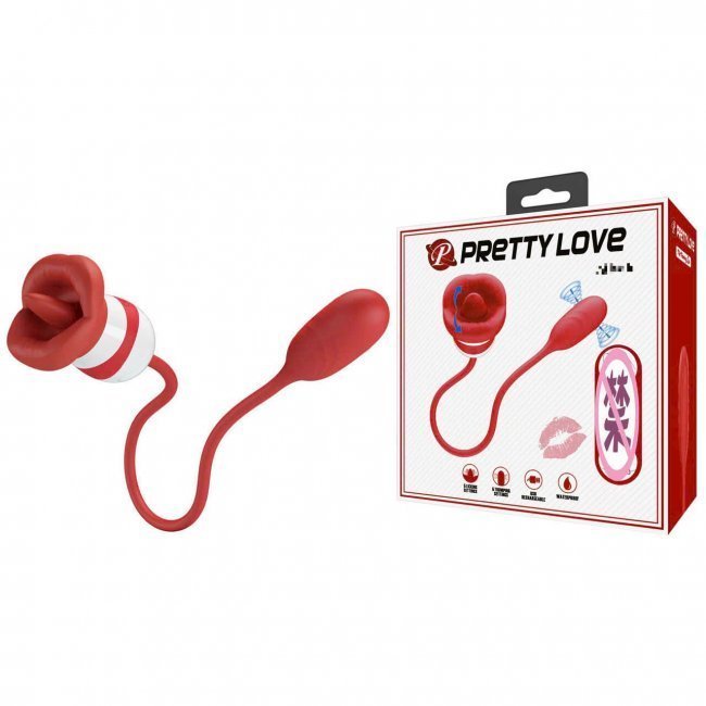 Trứng rung liếm 2 đầu Prettylove silicon kích thích mạnh mẽ đa chức năng