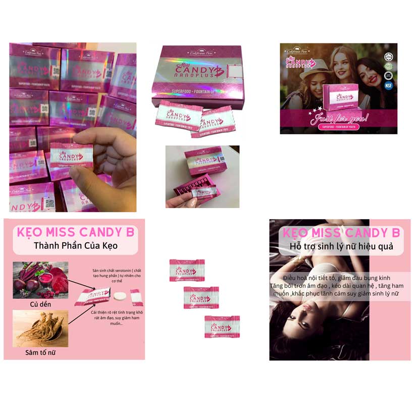 Kẹo sâm tăng sinh lý nữ Miss Candy B tăng ham muốn tự nhiên