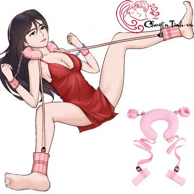 Bộ trói cổ tay chân đệm bông mềm mại tăng cảm giác