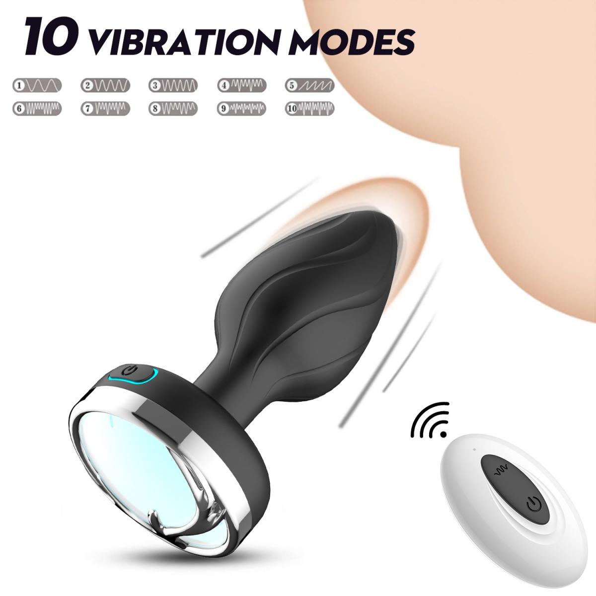 Phích Cắm Hậu Môn Rung Kích Thích Điều Khiển Led Siêu Sướng
