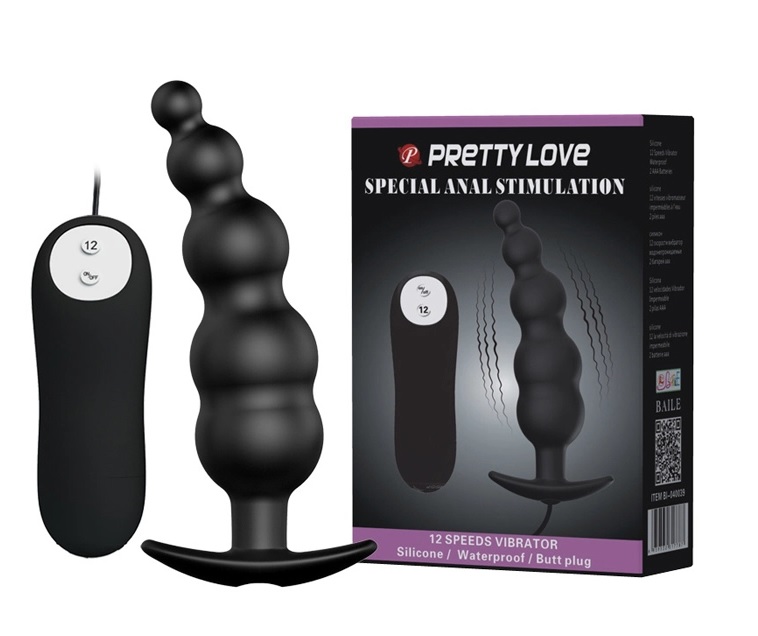 Dụng cụ hậu môn hạt me Pretty Love 12 chế độ rung kích thích mạnh mẽ
