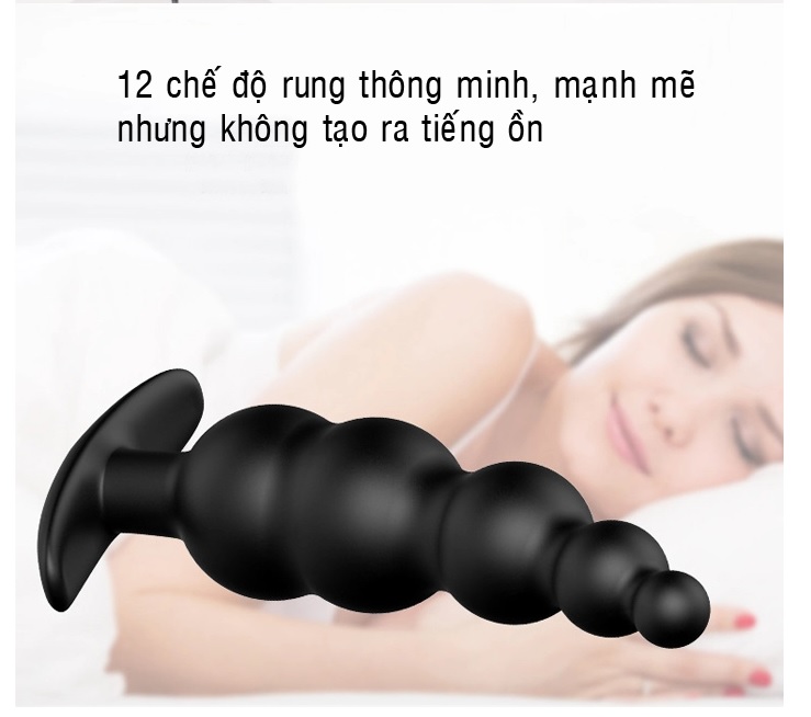 Dụng cụ hậu môn Pretty Love hạt me 12 chế độ rung mạnh mẽ
