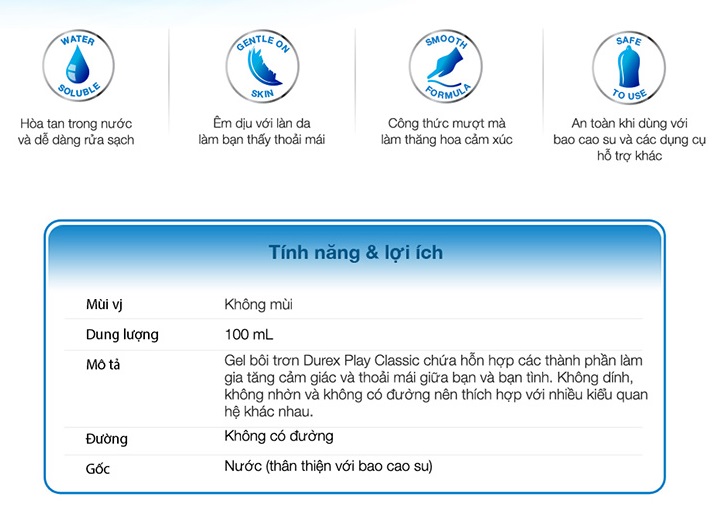  Đại lý Gel bôi trơn Durex Play Classic 50ml nhập khẩu