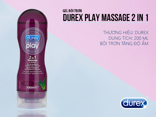 Gel bôi trơn Durex Play Massage 2 in 1 200ml mềm mượt tăng khoái cảm