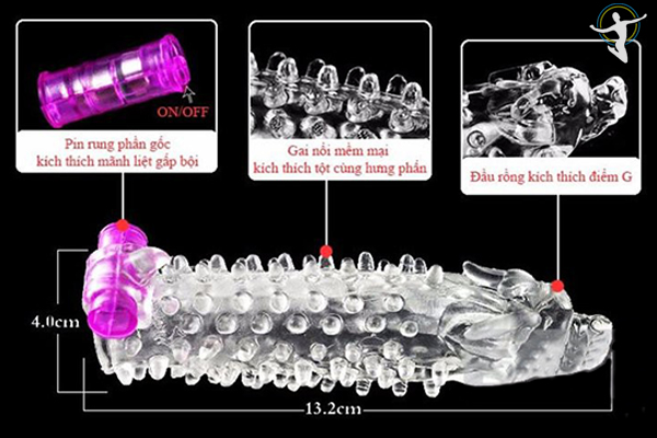 Bao Cao Su Đôn Dên Đầu Rồng Rung Gai Tăng Khoái Cảm Cao