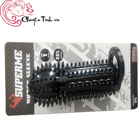 Black Ribbed Delay Ring with Vibrator Multi Speed TPE