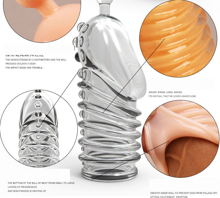 Bao đôn khúc đầu gai móc silicon TPE mềm mại đàn hồi kích thích khoái cảm