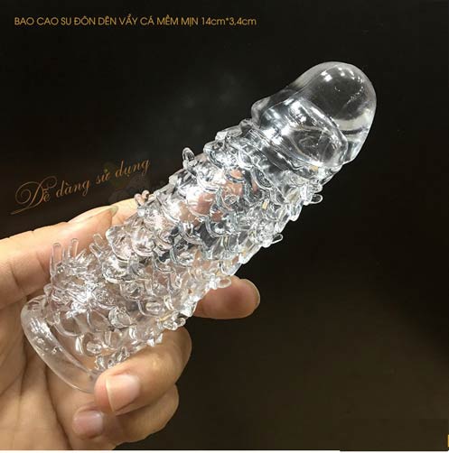 Bao cao su đôn dên vảy cá silicon y tế mềm mại tăng kích thước