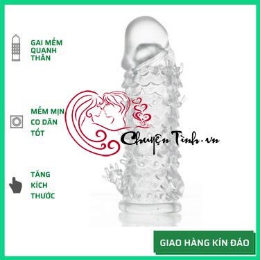 Bao cao su đôn dên vảy cá silicon y tế mềm mại tăng kích thước