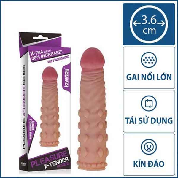 Bao cao su đôn bi Lovetoy silicon y tế tăng kích thước kéo dài