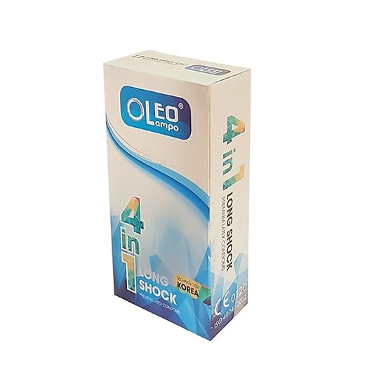 Bao cao su Oleo Lampo Long Shock 4in1 mát lạnh gân gai kéo dài cực tốt 