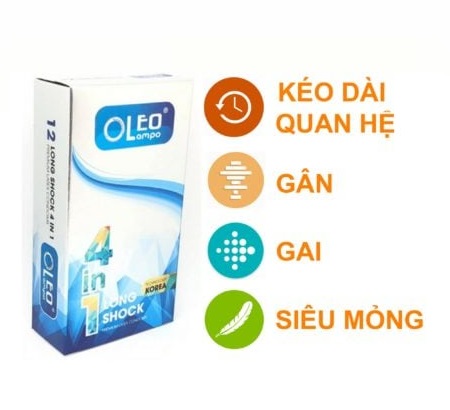 Oleo Lampo 4in1 Ultra-Thin Cooling Textured Condoms 12pcs