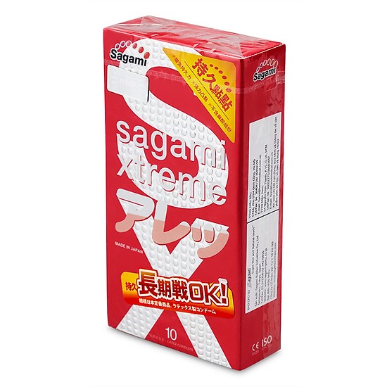 Bao cao su Sagami Xtreme Feel Long 10s siêu mỏng gân gai li ti thoải mái 