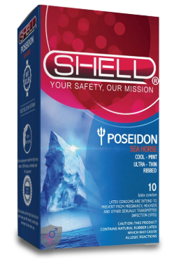 Bao Cao Su Shell Poseidon 10s Gân Gai Bạc Hà Kéo Dài