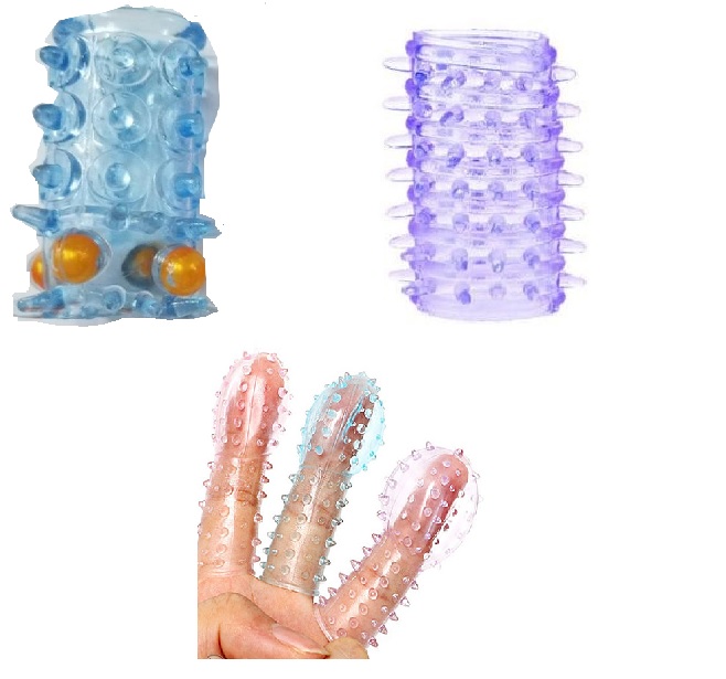 Bộ 3 đôn khúc silicon gai bi ngón tay tăng kích thích tăng hưng phấn 