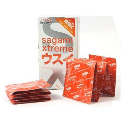 Bao cao su Sagami Xtreme siêu mỏng 10 cái gel bôi trơn an toàn