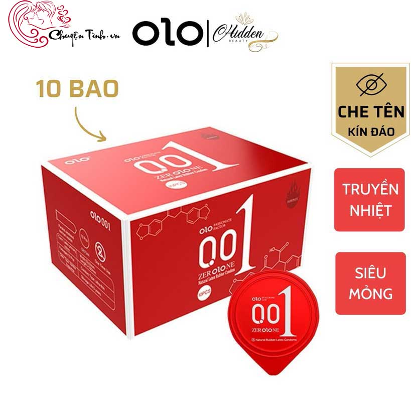 Bao cao su Olo đỏ siêu mỏng chống thai an toàn bảo vệ sức khỏe nam nữ 
