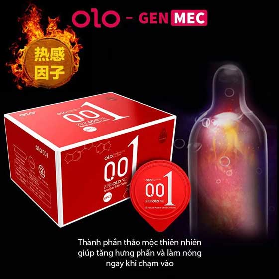 Bao cao su Olo đỏ siêu mỏng bảo vệ an toàn kích thích cực đỉnh