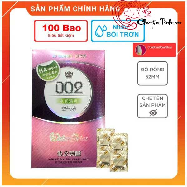 Bao Cao Su HA 002 Water Lotus Siêu Mỏng Gel Bôi Trơn An Toàn 
