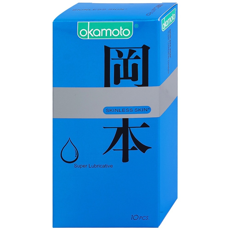 Bao cao su Okamoto Skinless Skin 10 cái gel bôi trơn tự nhiên mềm mỏng 