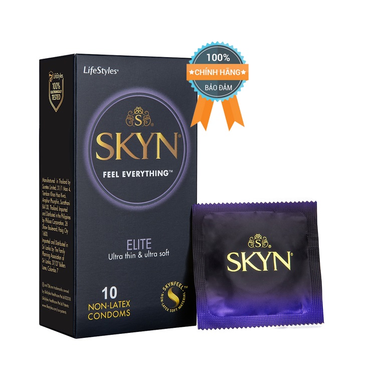 Bao cao su Skyn Elite siêu mỏng mềm mại an toàn không mùi 
