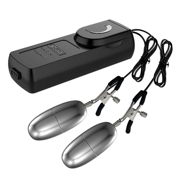 Dụng cụ kẹp vú rung Inox Baile tăng khoái cảm nữ táo bạo