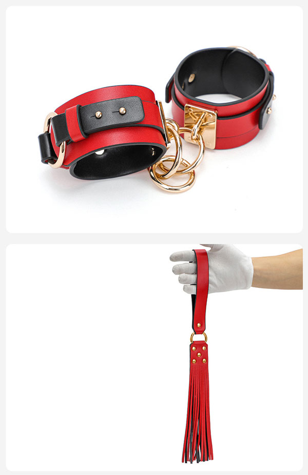 Bộ Đồ Chơi BDSM 8 Món Da Cao Cấp Kích Thích Đam Mê