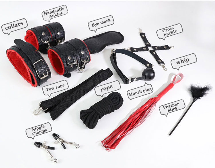 Bộ Dụng Cụ BDSM JIUAI 11 Món Da Sang Trọng Kích Thích Đam Mê