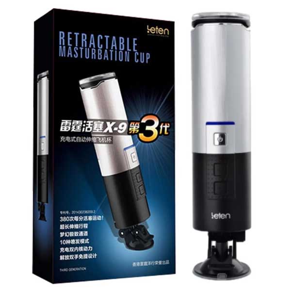 Âm Đạo Giả Leten X9 Gắn Tường Tự Động Thụt Sạc Pin 5 Chế Độ Rung 