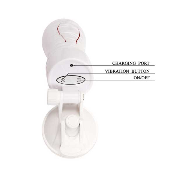 Âm Đạo Giả Crazy Bull White Flora 12 Chế Độ Rung Chống Nước