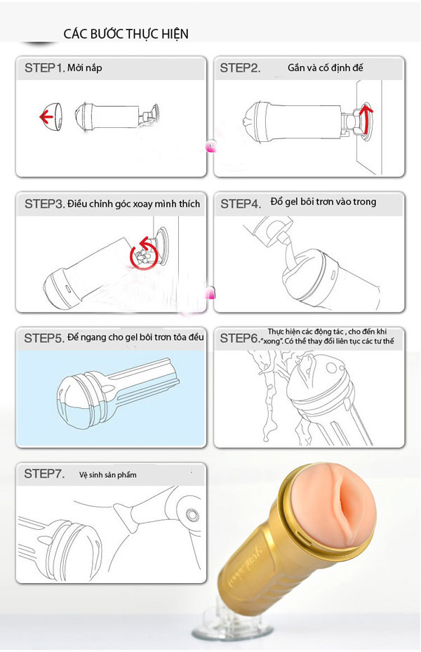 Âm Đạo Giả Gắn Tường JIUAI Rung Rên Tai Nghe Tự Nhiên