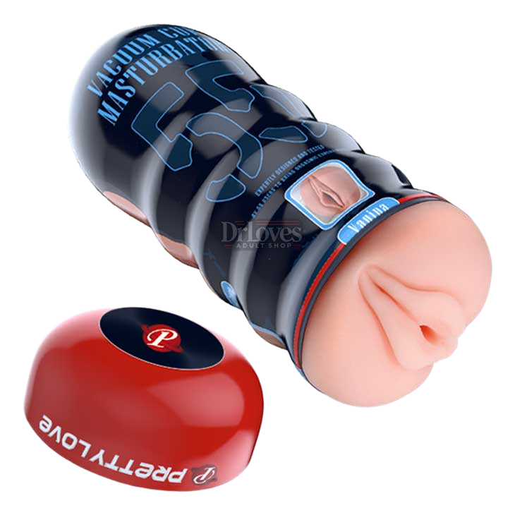 Cốc thủ dâm PrettyLove 55 Vagina silicon nguyên khối không thấm nước bền 