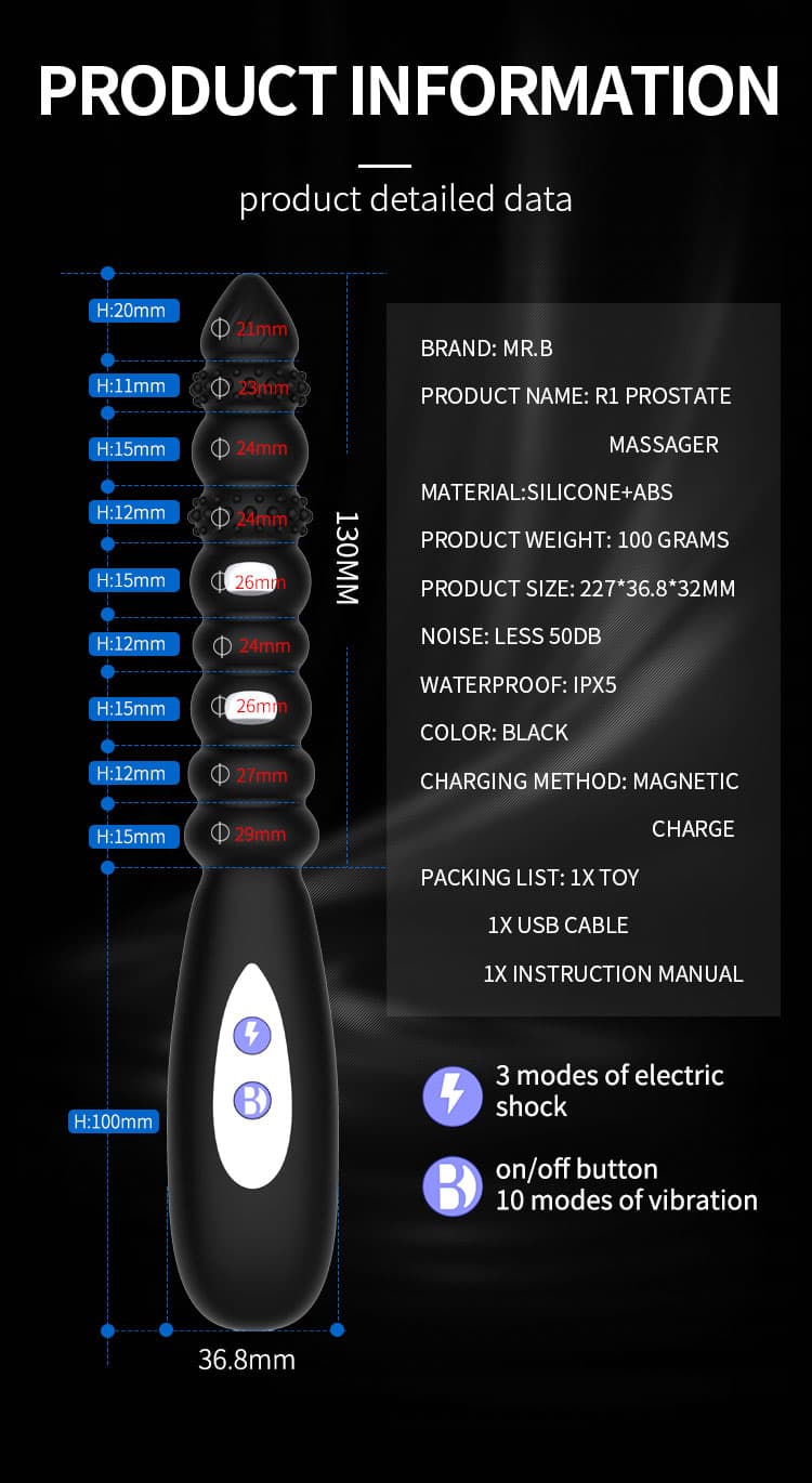 Máy Rung Massage Mr.B R1 3 Chế Độ Xung Điện Kích Thích