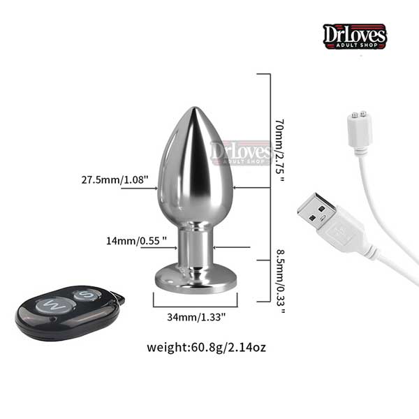 Phích Cắm Hậu Môn Inox Có Rung Điều Khiển Xa Tăng Khoái Cảm